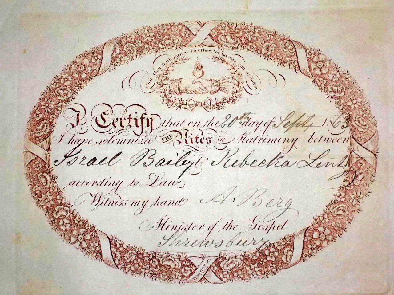 21 CHRIST LUTHERAN EARLY MARRIAGE CERTIFICATE
